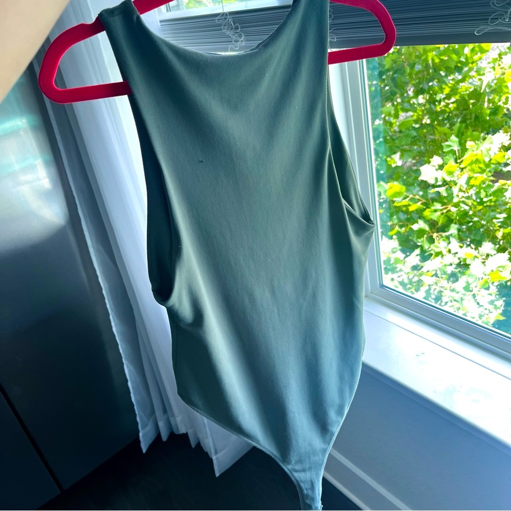 ZARA high neck modal army green bodysuit